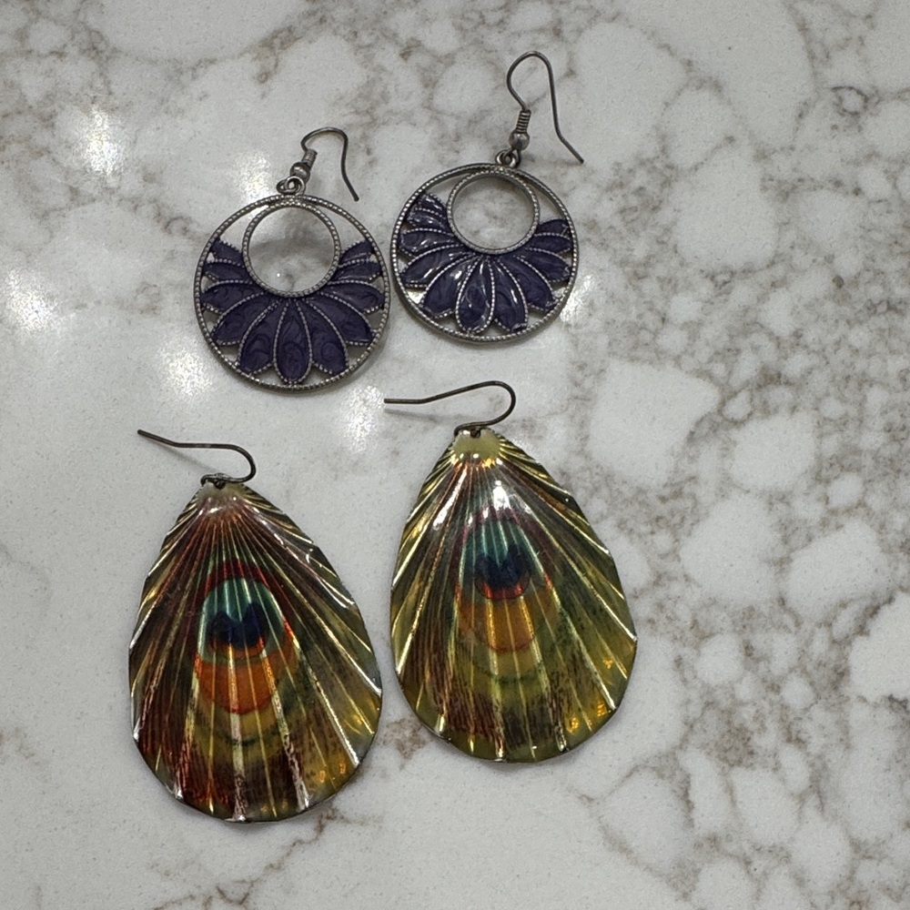 Colorful and Purple Earrings Set